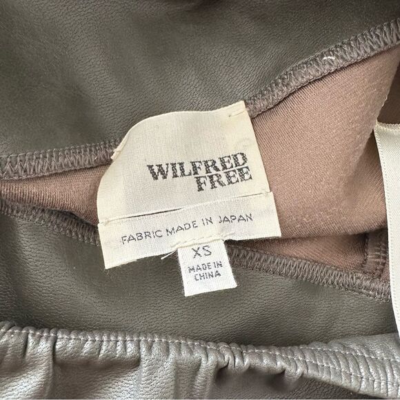 Aritzia-Wilfred Olive Faux Leather Daria Pant - Picture 14 of 14